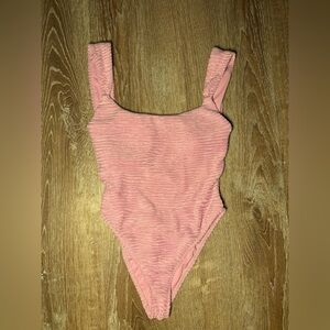 Dippin' Daisy's Pink Ribbed One Piece Swimsuit